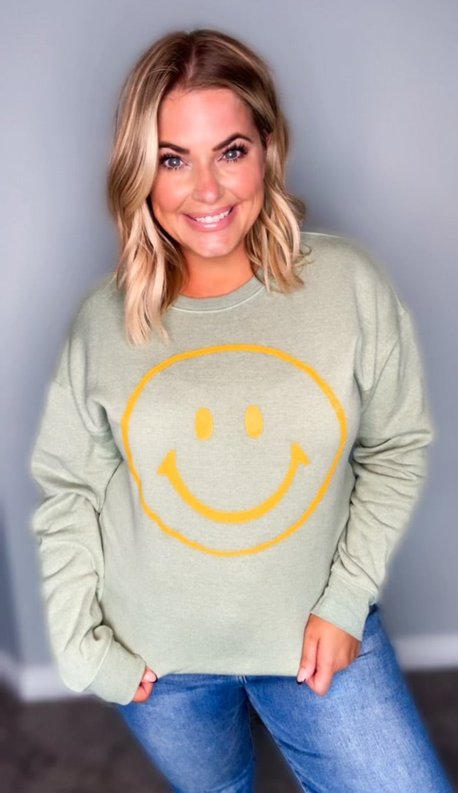 Smiley Graphic Crewneck