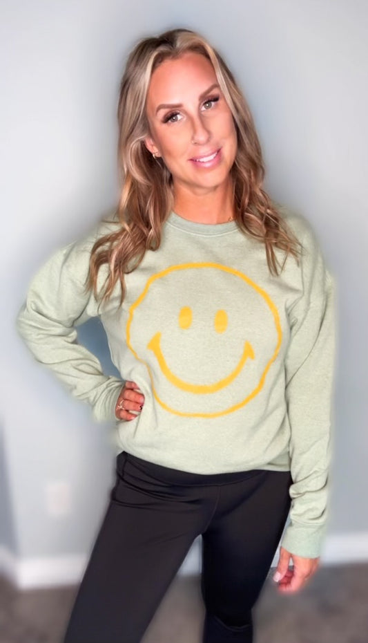 Smiley Graphic Crewneck